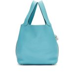 Hermès Bleu Saint Cyr Clemence Picotin Lock 22 Palladium Hardware - Image 3